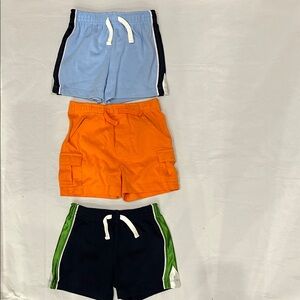 3-Pack Kids Pull-On Shorts in Light Blue, Orange & Navy